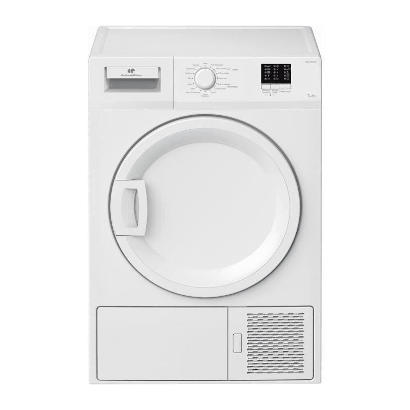 Seche-linge pompe a chaleur CONTINENTAL EDISON CESL7PCW2 - 7 kg - Largeur 59,7 cm - Classe A+ - Blanc