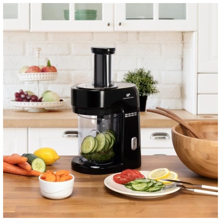 Spiraliseur a Legumes Continental Edison - 8 fonctions - Bol 1,3L - 12
