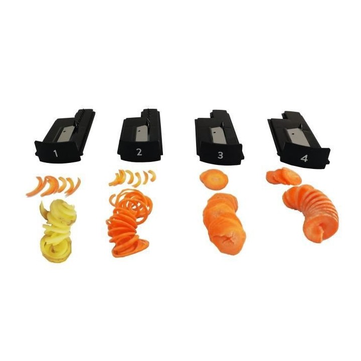 Spiraliseur a Legumes Continental Edison - 8 fonctions - Bol 1,3L - 12