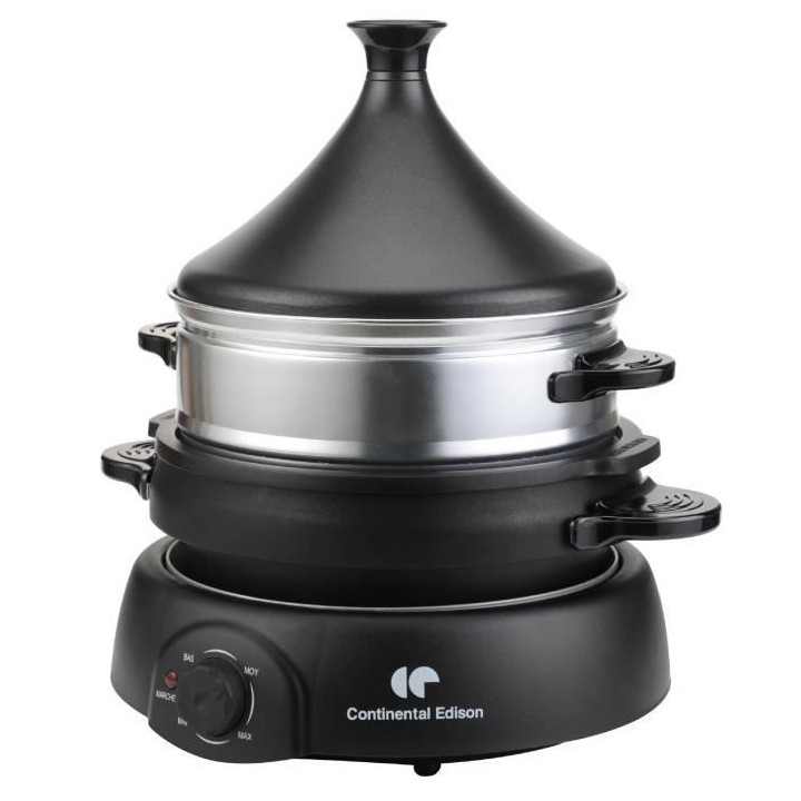Tajine Electrique 3 en 1 CONTINENTAL EDISON TA1000B - 2 Litres - Noir