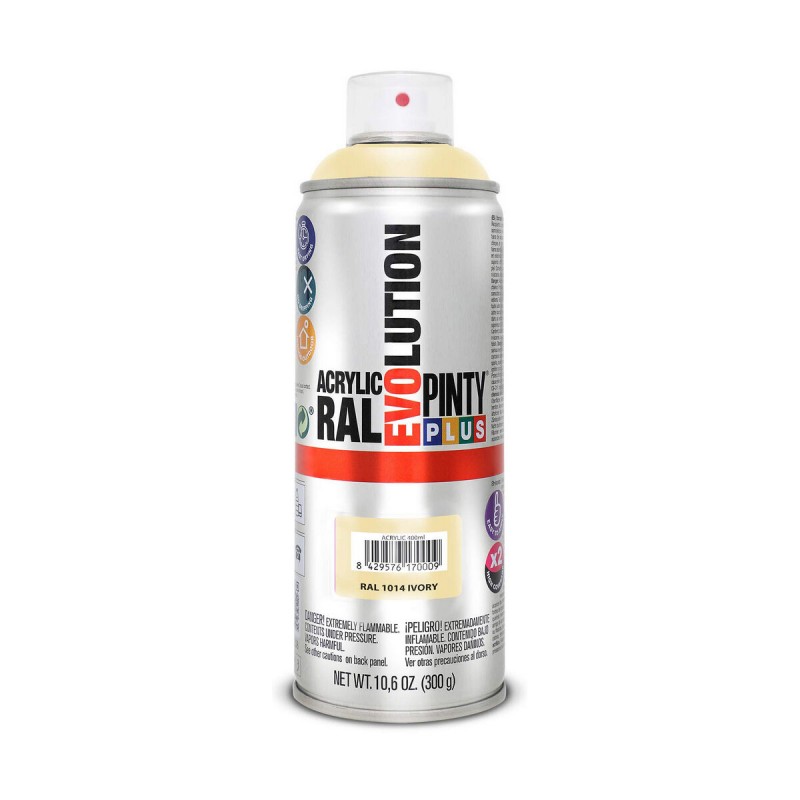 Peinture en spray Pintyplus Evolution RAL 1014 400 ml Ivoire