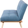 AMALIA Banquette clic clac 3 places capitonné - Tissu bleu - L 180 x P 67 x H 80 cm