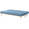 AMALIA Banquette clic clac 3 places capitonné - Tissu bleu - L 180 x P 67 x H 80 cm