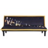 CASSY Banquette clic clac 3 places imprimé New York - Tissu Noir/Jaune - L 179 x P 79 x H 74 cm