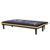 CASSY Banquette clic clac 3 places imprimé New York - Tissu Noir/Jaune - L 179 x P 79 x H 74 cm