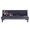 Banquette clic clac 3 places CASSY - Imprimé New York - Tissu Noir/Gris - L 179 x P 79 x H 74 cm