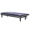 Banquette clic clac 3 places CASSY - Imprimé New York - Tissu Noir/Gris - L 179 x P 79 x H 74 cm