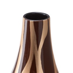 Vase Zèbre Céramique Doré Marron 23 x 23 x 43 cm