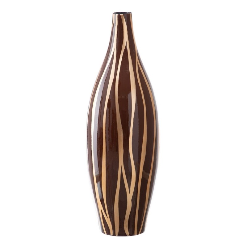 Vase 20 x 20 x 58,5 cm Zèbre Céramique Doré Marron