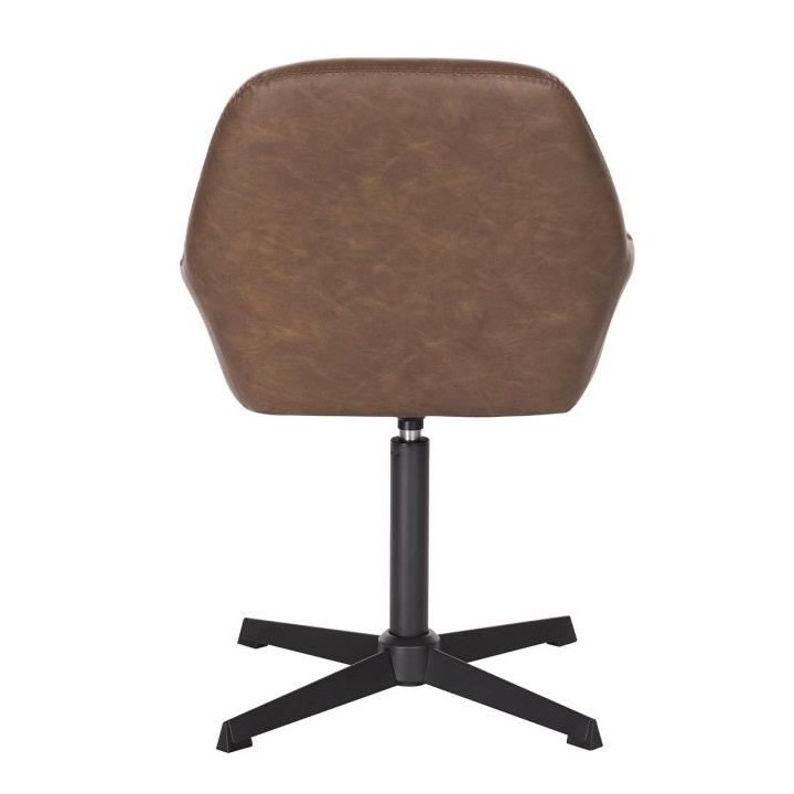 Chaise de bureau ETOLIO - Simili Marron - L 56 x P 57 x H 82 cm