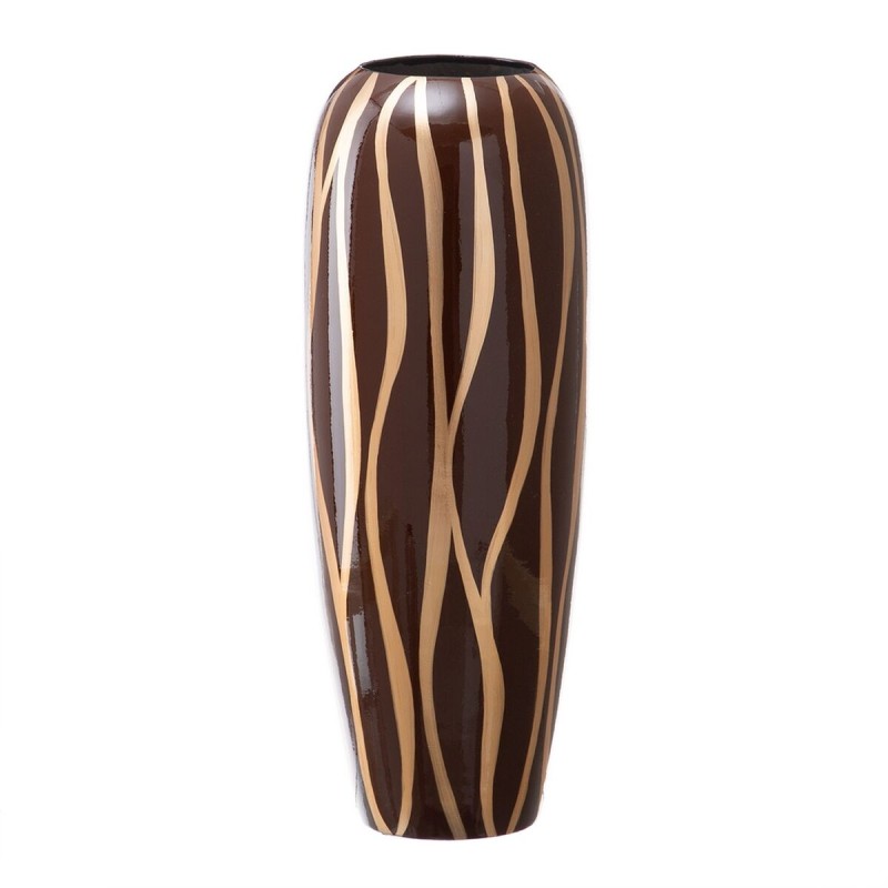 Vase Zèbre Céramique Doré Marron 18 x 18 x 48 cm