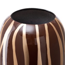 Vase Zèbre Céramique Doré Marron 18 x 18 x 48 cm