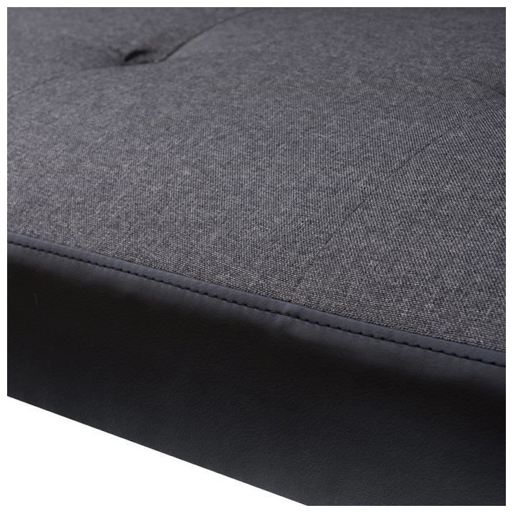 IVY Banquette clic clac 3 places capitonné - Tissu gris clair et simi