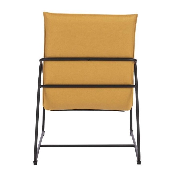 LOGAN Fauteuil - Pied en métal - Tissu jaune - L 65 x P 84 x H 88 cm