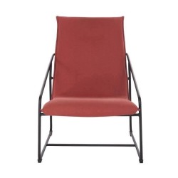 LOGAN Fauteuil - Pieds en métal - Tissu orange foncé - L 65 x P 84 x H 88 cm