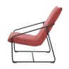 LOGAN Fauteuil - Pieds en métal - Tissu orange foncé - L 65 x P 84 x H 88 cm