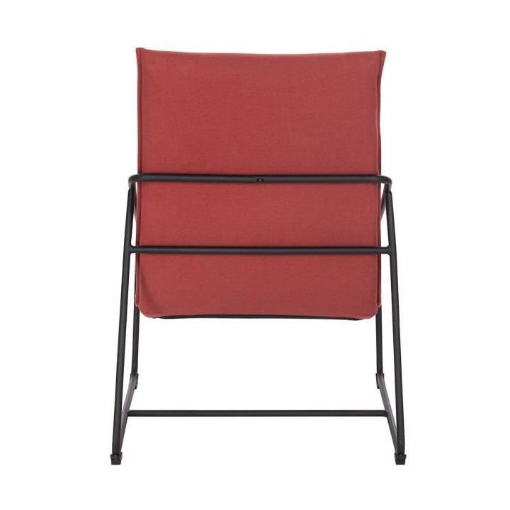 LOGAN Fauteuil - Pieds en métal - Tissu orange foncé - L 65 x P 84 x