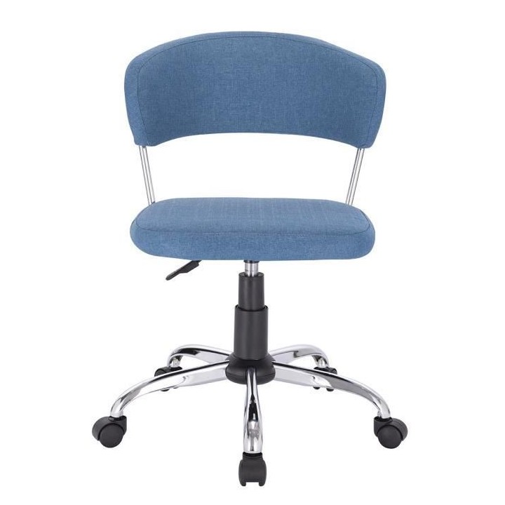 Chaise de bureau LOLY - Tissu Bleu - Ajustable - L 53 x P 55 x H 72/82