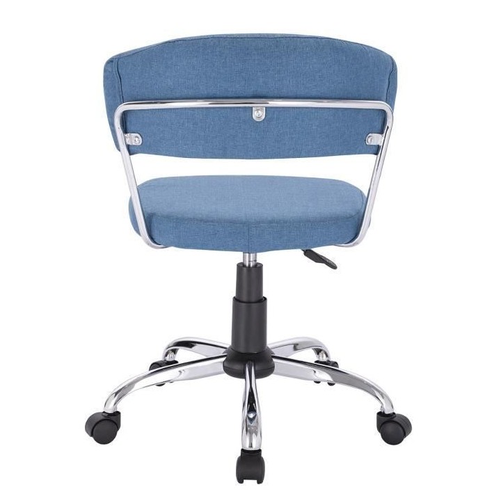 Chaise de bureau LOLY - Tissu Bleu - Ajustable - L 53 x P 55 x H 72/82