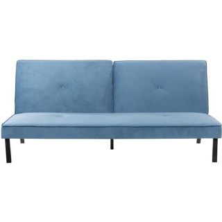 LYNN Banquette clic clac 3 places - Tissu bleu - L 190 x P 92 x H 87 c