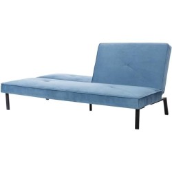 LYNN Banquette clic clac 3 places - Tissu bleu - L 190 x P 92 x H 87 cm