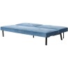 LYNN Banquette clic clac 3 places - Tissu bleu - L 190 x P 92 x H 87 cm