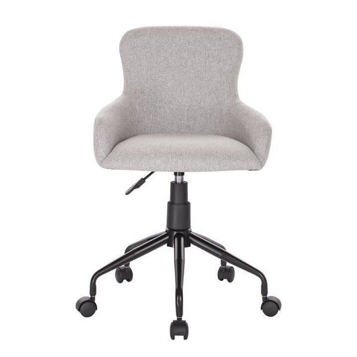 Chaise de bureau NEST - Tissu Gris - Ajustable - L 51 x P 53 x H 81/89