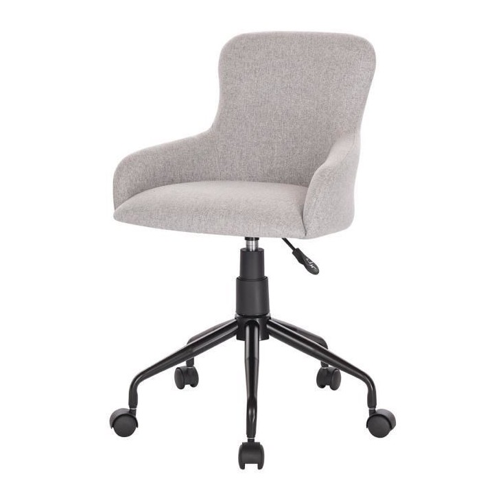 Chaise de bureau NEST - Tissu Gris - Ajustable - L 51 x P 53 x H 81/89