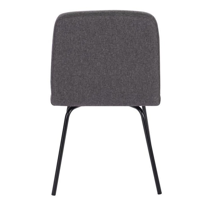 Lot de 2 chaises - Pieds en métal - Tissu Gris - L 44 x P 56 x H 80 c