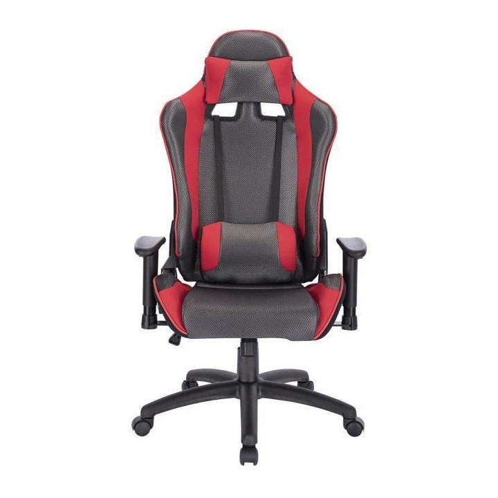 SPEED Chaise de bureau gaming ajustable - Simili Noir - L 69 x P 59 x