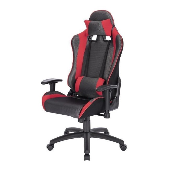SPEED Chaise de bureau gaming ajustable - Simili Noir - L 69 x P 59 x