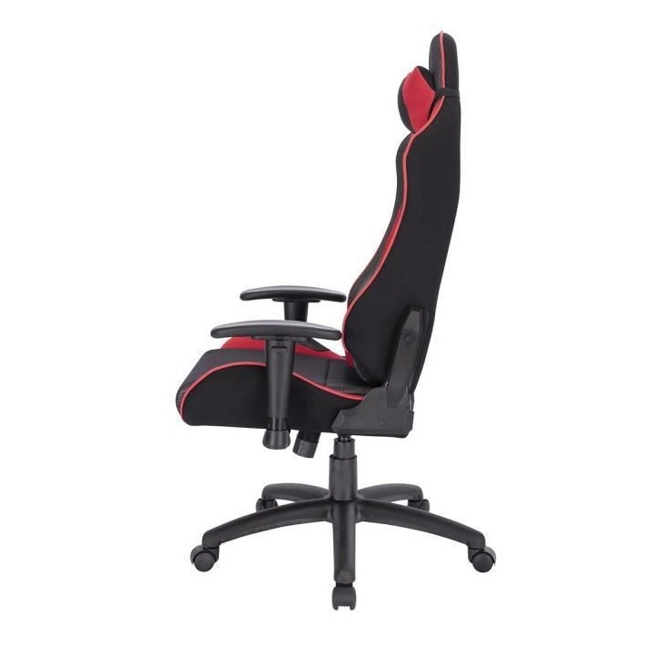 SPEED Chaise de bureau gaming ajustable - Simili Noir - L 69 x P 59 x