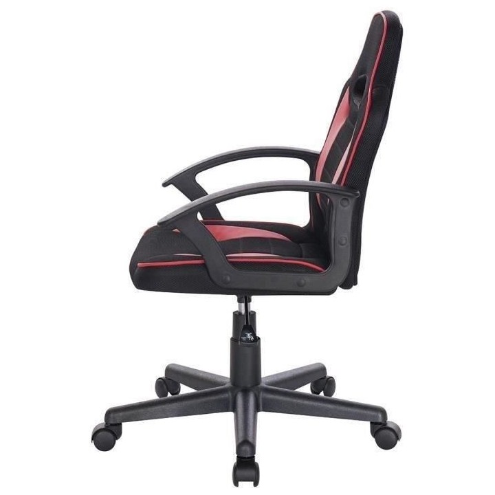 TERRY Chaise de bureau gaming ajustable - Simili Noir - L 56 x P 60 x