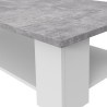 Table basse PILVI - Blanc et béton clair - Contemporain - L 67 x P 67 x H 31 cm