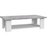 Table basse PILVI - Blanc et béton clair - L 110 x P 60 x H 31 cm