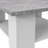 Table basse PILVI - Blanc et béton clair - L 110 x P 60 x H 31 cm