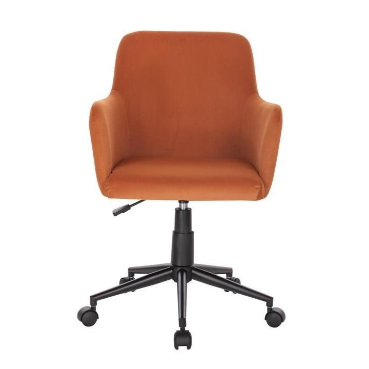 VINTY Chaise de bureau ajustable - Tissu Orange - L 57 x P 60 x H 84/9