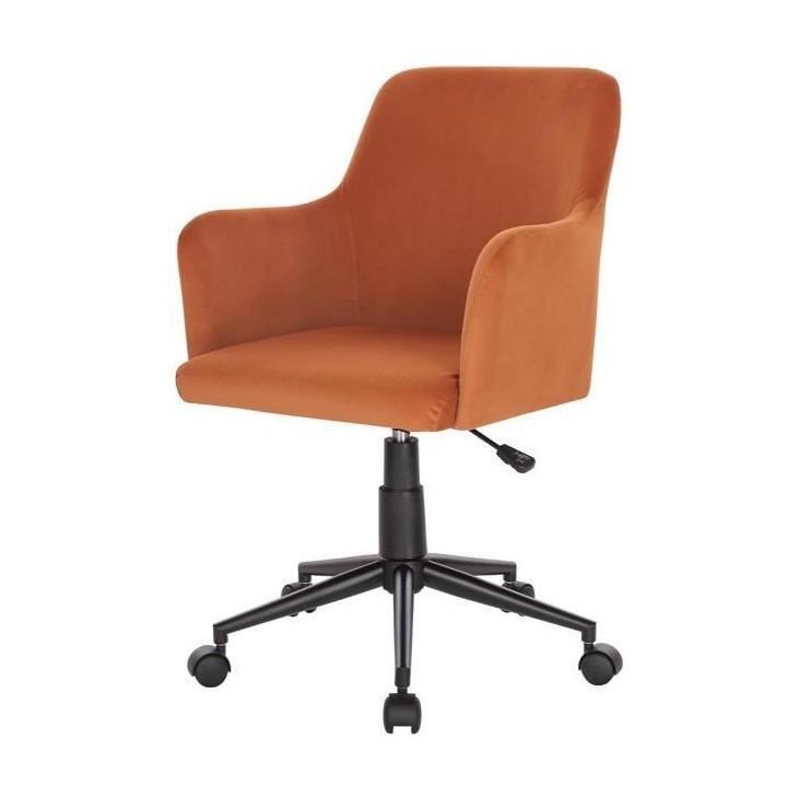 VINTY Chaise de bureau ajustable - Tissu Orange - L 57 x P 60 x H 84/9