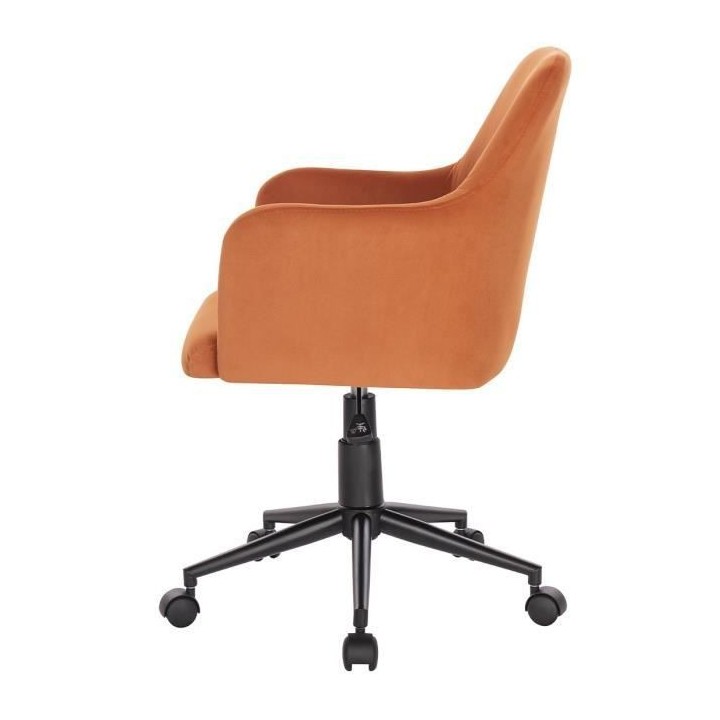 VINTY Chaise de bureau ajustable - Tissu Orange - L 57 x P 60 x H 84/9