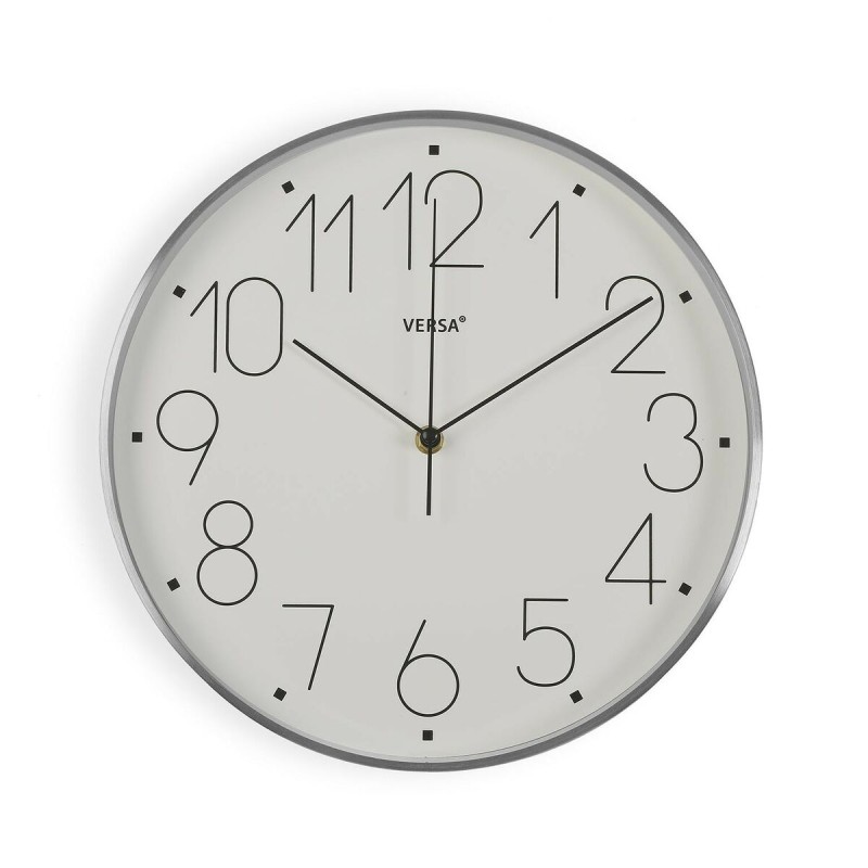 Horloge Murale Versa Blanc 4,4 x 25,8 x 25,8 cm Aluminium