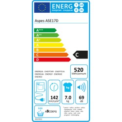 Séchoir d'évacuation Aspes ASE17D 7 kg 2000 W