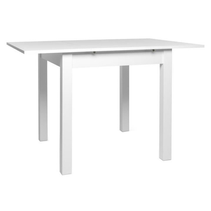 Table a manger extensible - 4 a 6 personnes - Décor Blanc - COBURG -