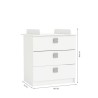 CLOVER Commode a Langer 3 Tiroirs Coloris Blanc Perle