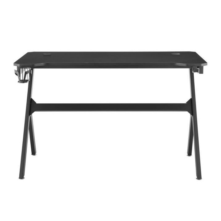 CGM Bureau Gaming noir L 120 x l 60 x H 74 cm - Porte-gobelet et porte