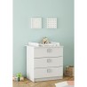 CLOVER Commode a Langer 3 Tiroirs Coloris Blanc Perle