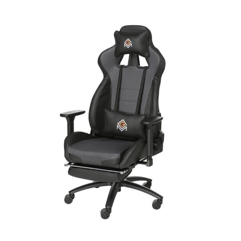 Fauteuil gaming CGM avec appui-tete, repose-pieds et oreiller lombaires - fonction bascule