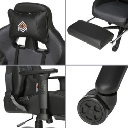 Fauteuil gaming CGM avec appui-tete, repose-pieds et oreiller lombaires - fonction bascule