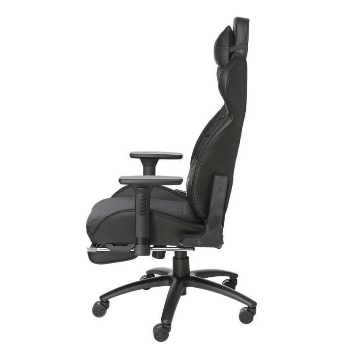 Fauteuil gaming CGM avec appui-tete, repose-pieds et oreiller lombaire