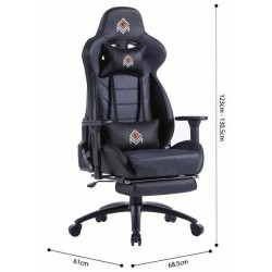 Fauteuil gaming CGM avec appui-tete, repose-pieds et oreiller lombaires - fonction bascule