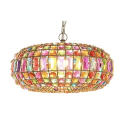 Suspension DKD Home Decor 44 x 44 x 23,5 cm Métal Cuivre Multicouleur 40 W 50 W